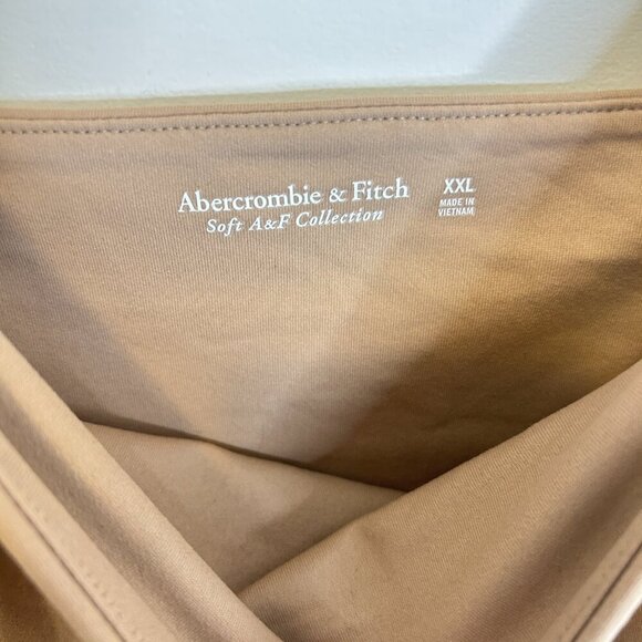 Abercrombie & Fitch Bodysuit Women’s XXL Brown Nude Square Neck Soft Stretch - Picture 3 of 4